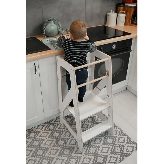 Montessori Lernturm Pola Scandi - weiß