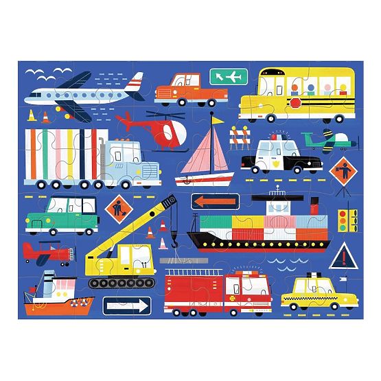 Mudpuppy Puzzle Transportmittel im Stoffbeutel 36 Teile