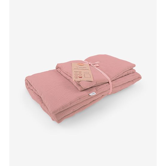 Musselin-Bettwäsche mit Füllung Hawaii-Rosa