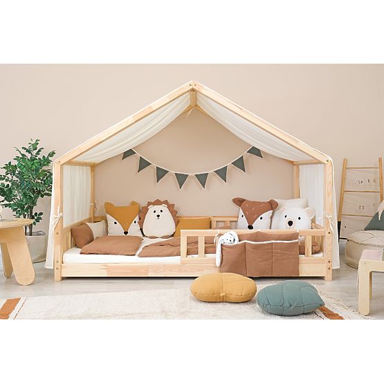 Musselin-Kissen Ourbaby Ø 35 cm Bär - ecru