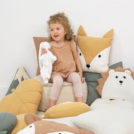 Musselin-Kissen Ourbaby 38x35 cm - Igel