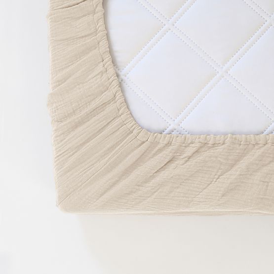 Musselin-Spannbettlaken Ourbaby 160x80 cm - Ecru