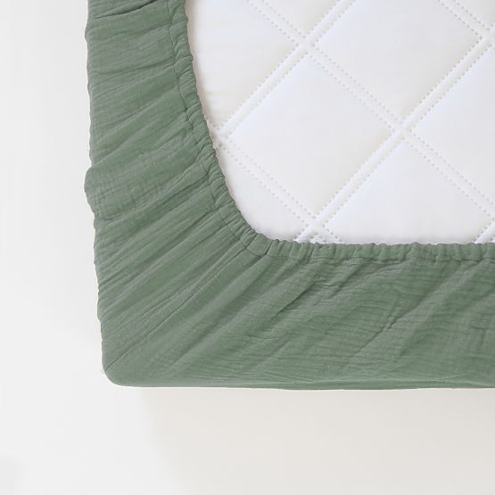 Musselin-Spannbettlaken Ourbaby 180x80 cm - grün