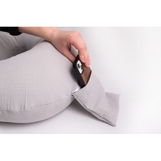 Musselin-Stillkissen Heavens - grau