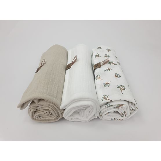 Musselinwindeln 3 Stück - beige