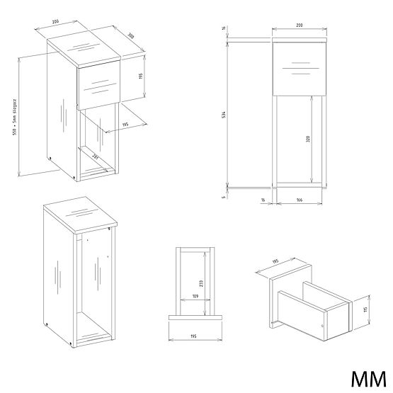 Nachttisch GALAX 20/1S WEISS-ARTISAN