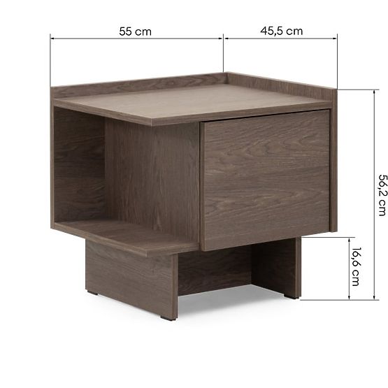 Nachttisch Kanso, Eiche Baltic Storm