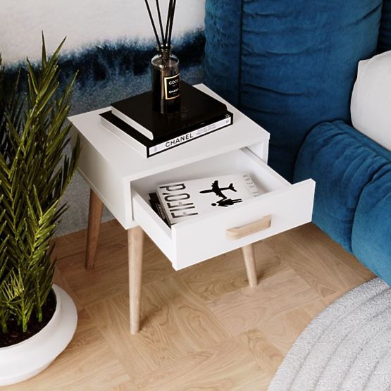 Nachttisch Luna weiß, Nachttisch