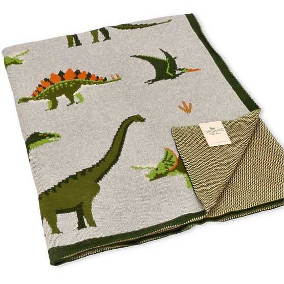 Nature Planet Decke aus Bio-Baumwolle Dinosaurier