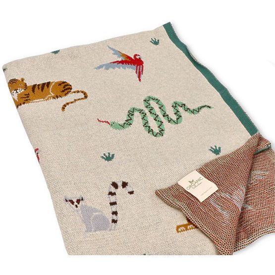 Nature Planet Decke aus Bio-Baumwolle Wilde Tiere