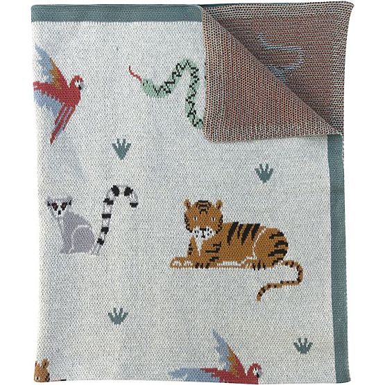 Nature Planet Decke aus Bio-Baumwolle Wilde Tiere