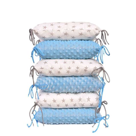 Nestchen fürs Babybettchen - blau/grau
