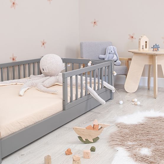 Niedriges Montessori-Kinderbett Ourbaby - Grau