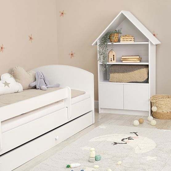 Ourbaby Kinderbett mit Barriere – weiß