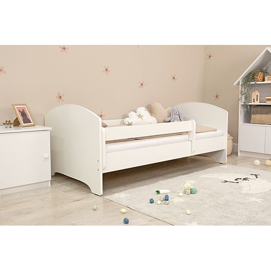Ourbaby Kinderbett mit Barriere – weiß