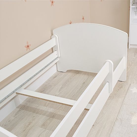 Ourbaby Kinderbett mit Barriere – weiß