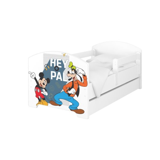 Kinderbett mit Rausfallschutz - Mickey und Goofy