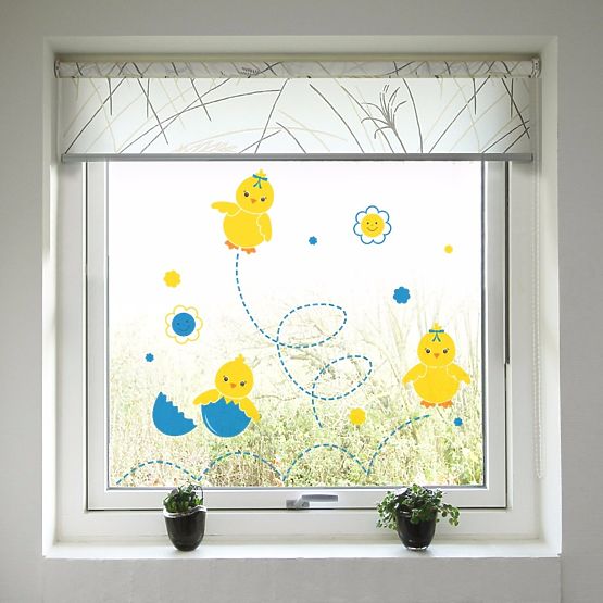 Ostern Dekoration  fenster - kuřátka