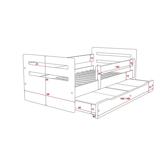 Ourbaby Kinderbett Tomi - rosa