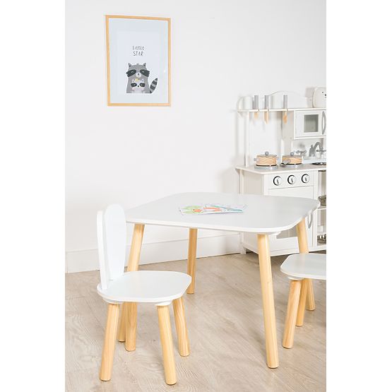 Kindersitzgruppe Ourbaby - Kindertisch und Stühle mit Hasenohren