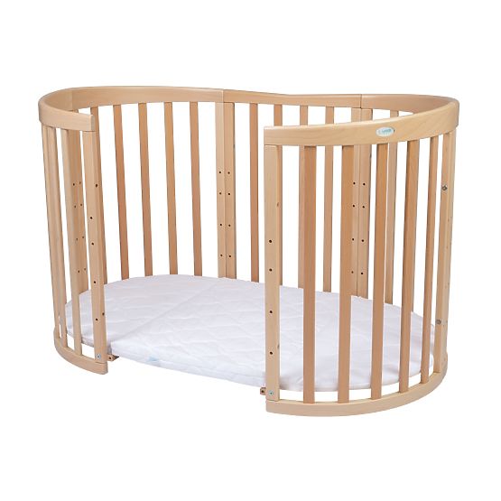 Ovale mitwachsende Babybett Ruby 7-in-1 - natur