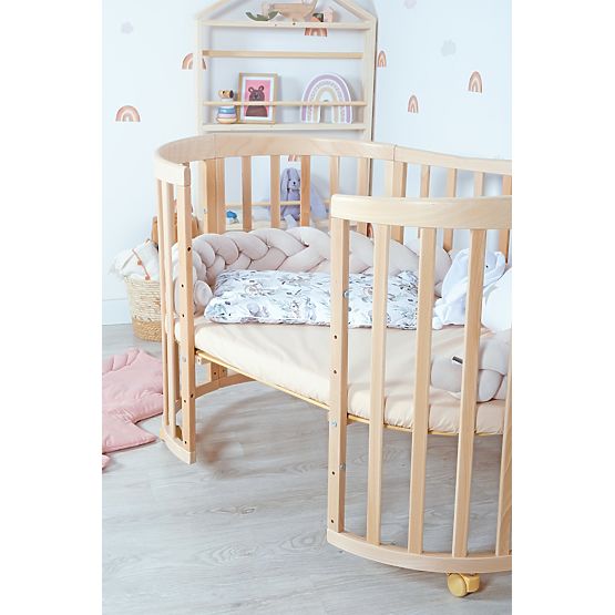 Ovale mitwachsende Babybett Ruby 7-in-1 - natur