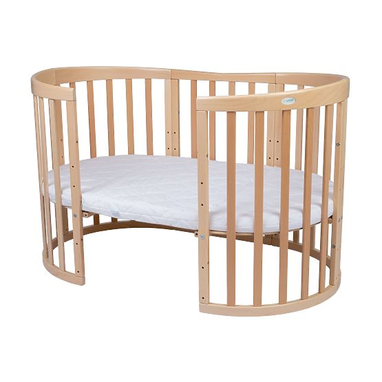 Ovale mitwachsende Babybett Ruby 7-in-1 - natur