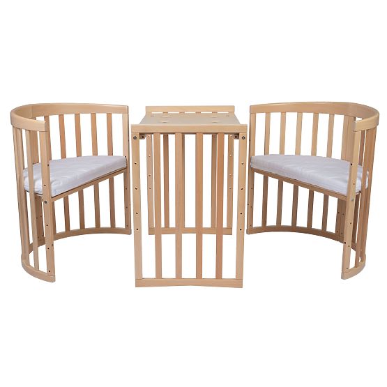 Ovale mitwachsende Babybett Ruby 7-in-1 - natur
