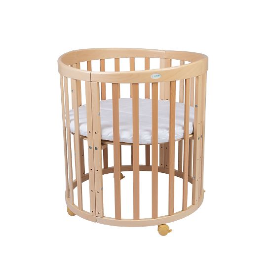 Ovale mitwachsende Babybett Ruby 7-in-1 - natur