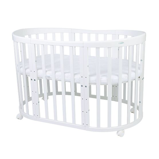 Ovale mitwachsende Babybett Ruby 7-in-1 PLUS - weiß