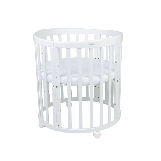 Ovale mitwachsende Babybett Ruby 7-in-1 PLUS - weiß