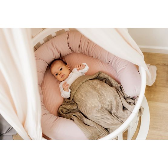 Ovale mitwachsende Babybett Ruby 7-in-1 PLUS - weiß