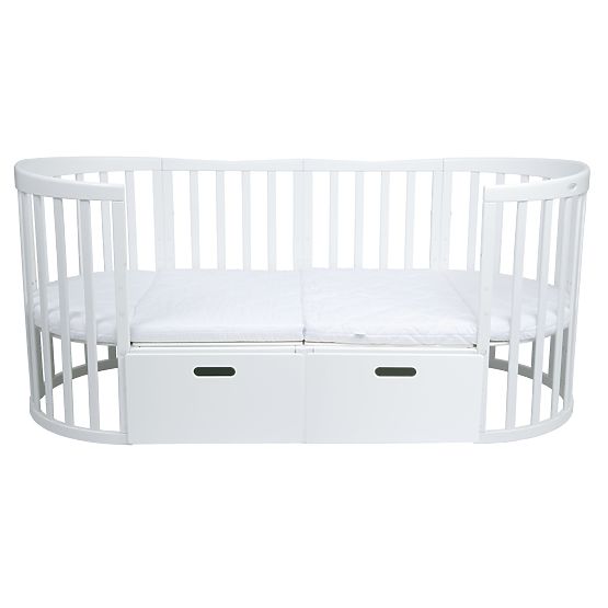 Ovale mitwachsende Babybett Ruby 7-in-1 PLUS - weiß