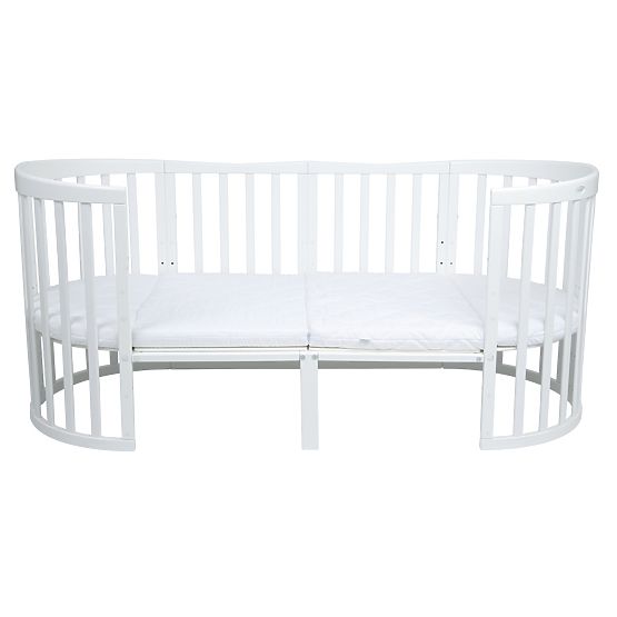 Ovale mitwachsende Babybett Ruby 7-in-1 PLUS - weiß