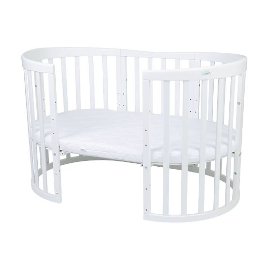 Ovale mitwachsende Babybett Ruby 7-in-1 PLUS - weiß