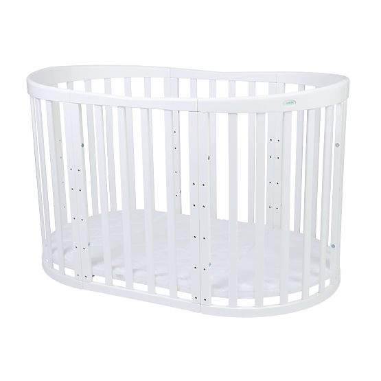 Ovale mitwachsende Babybett Ruby 7-in-1 PLUS - weiß