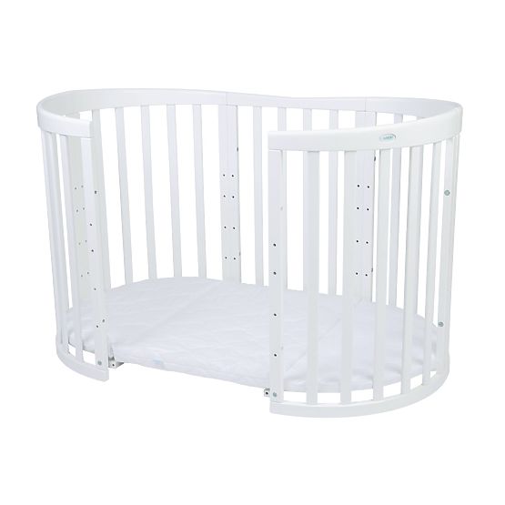 Ovale mitwachsende Babybett Ruby 7-in-1 PLUS - weiß
