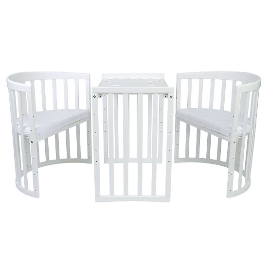 Ovale mitwachsende Babybett Ruby 7-in-1 PLUS - weiß