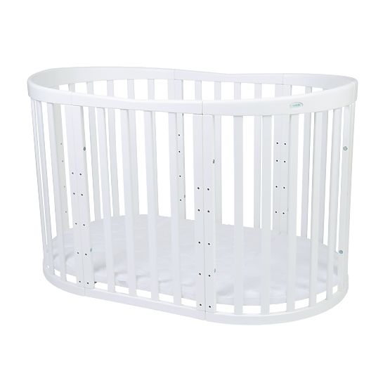 Ovales mitwachsendes Babybett Ruby 7in1 - weiß