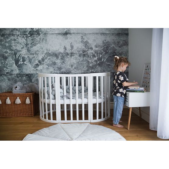 Ovales mitwachsendes Babybett Ruby 7in1 - weiß