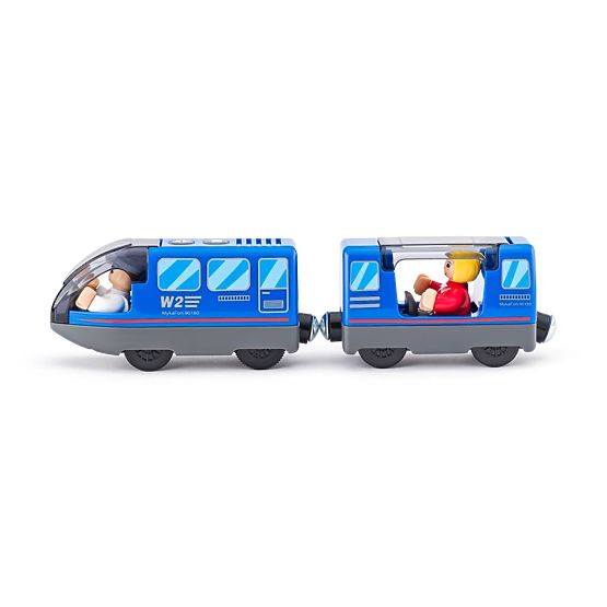 Personenzug mit Lokführer und Passagier, batteriebetrieben
