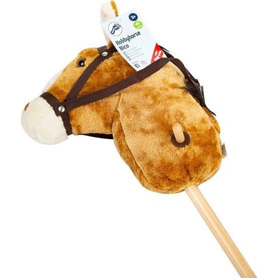 Pferd Nico auf einem Stock mit Rädern