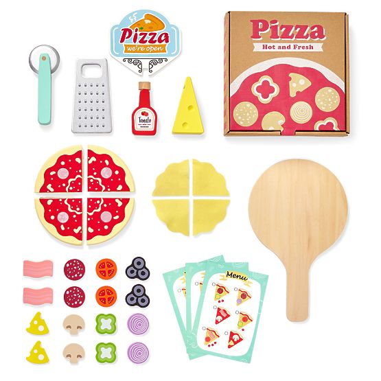 Pizzeria-Set aus Holz