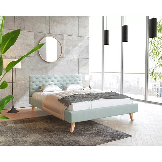 Gepolstertes Bett Kalifornia 140 x 200 cm - Mint