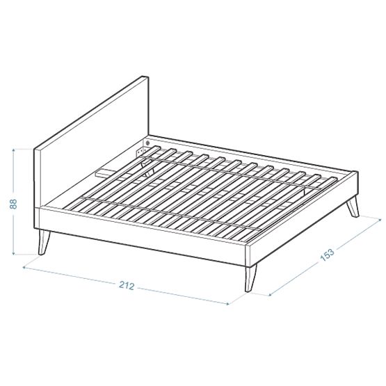 Gepolstertes Bett HEAVEN 140 x 200 cm - Creme