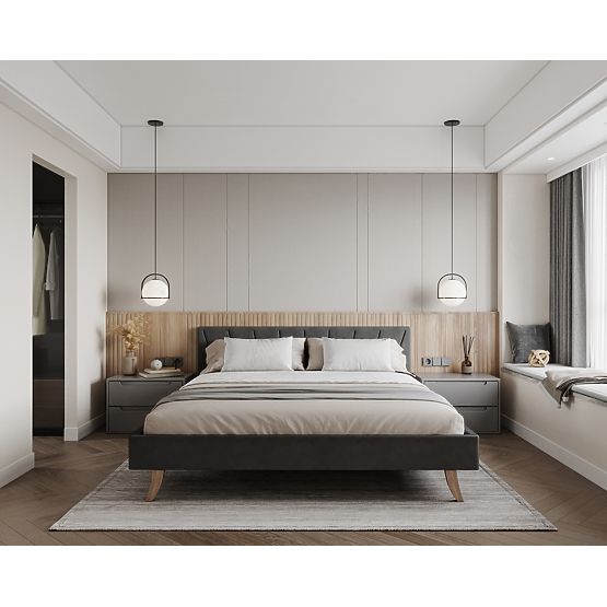 Polsterbett HEAVEN 140 x 200 cm - Grau