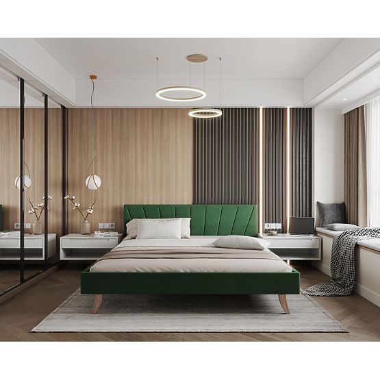 Polsterbett HEAVEN 140 x 200 cm - Grün