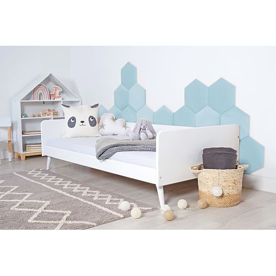 Sechseckige Polsterplatte – Babyblau