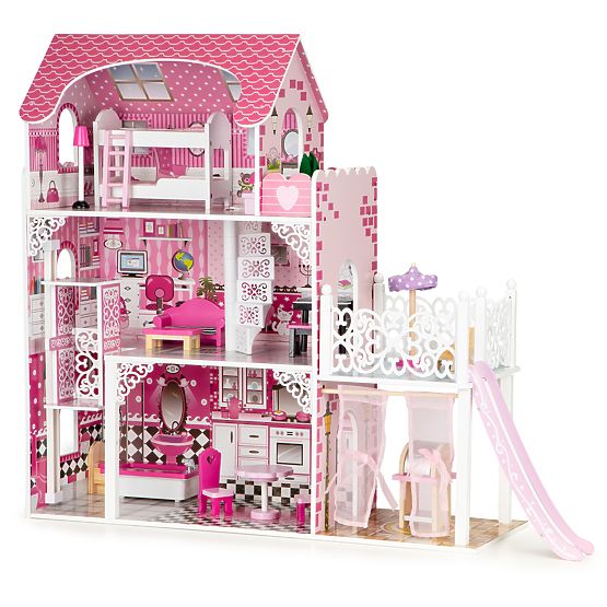 Puppenhaus aus Holz mit Victoria-Aufzug