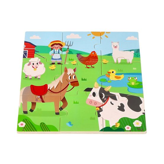 Puzzle 2-in-1 Bauernhof - Schatten finden Puzzle